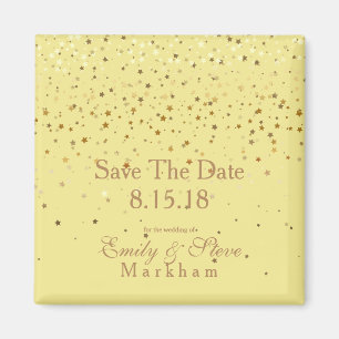Save the Date Petite Golden Stars Magnet-Gelb Magnet