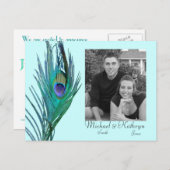 Save the Date - Pfau #2 Ankündigungspostkarte (Vorne/Hinten)