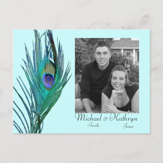 Save the Date - Pfau #2 Ankündigungspostkarte (Vorderseite)