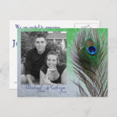 Save the Date - Pfau Ankündigungspostkarte (Vorne/Hinten)