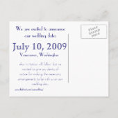 Save the Date - Pfau Ankündigungspostkarte (Rückseite)