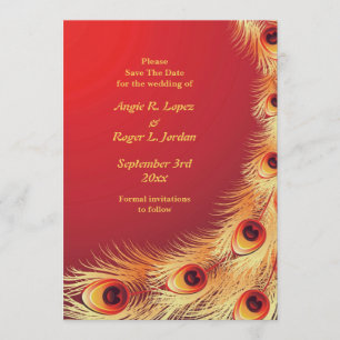 Save the Date Pfau, der flache Karte Wedding ist