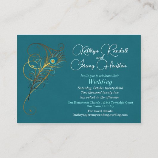 Save the Date Pfau, der Minimitteilungsblatt Begleitkarte (Rückseite)