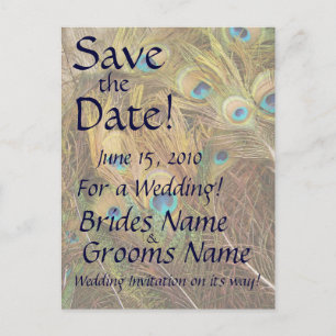 Save the Date Pfau-Postkarte Ankündigungspostkarte