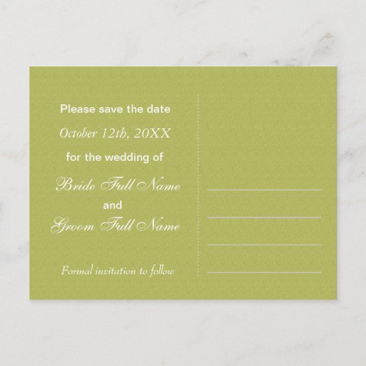 Save the Date, Pfirsichbaum in Blossom Remi... Ankündigungspostkarte (Rückseite)