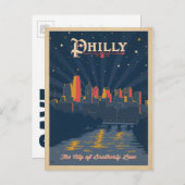 Save The Date | Philadelphia, PA Ankündigungspostkarte (Vorne/Hinten)