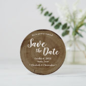 Save the date photo DARK Wood Rustic Wedding Einladung (Stehend Vorderseite)
