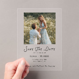 Save the Date Photo Minimalist Whimsical Acryleinladungen