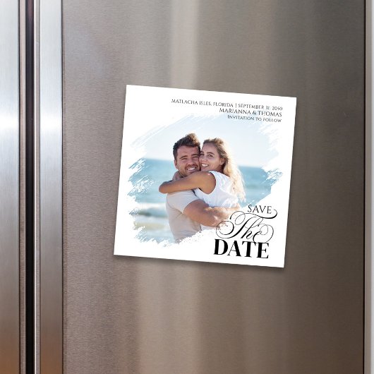 Save the Date Photo Modern Wedding Magnetic Magnetkarte