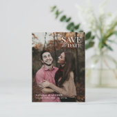 Save the Date Photo Post Card, Elegant & Modern Postkarte (Stehend Vorderseite)