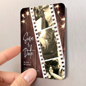 Save the Date Photo Strip Wedding Favor Rustic Magnet