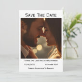 Save the Date Photo Wedding Card | Personalised  (Stehend Vorderseite)