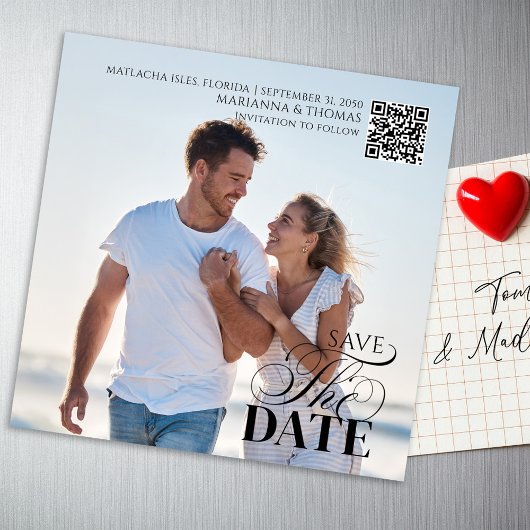 Save the Date Photo Wedding Magnetic Magnetkarte