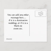 Save the Date Picture Postcard Blue BLING Ankündigungspostkarte (Rückseite)