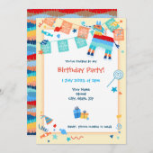 Save the Date Pinata Birthday Einladung (Vorne/Hinten)