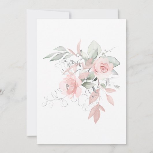 Save the Date Pink-Hütte-Rose Einladung (Rückseite)