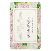 Save the Date, Pink Hydrangea Spitzen, formale For Magnet (Vertikal)