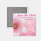 Save the Date Pink Lily Magnet (Vorderseite/Rückseite)