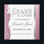 Save The Date | Pink Tourmaline Magnet<br><div class="desc">Save the Date Pink Tourmaline und Silver Design Magnet. 📌 Wenn Sie weitere Anpassungen benötigen, klicken Sie bitte auf den Button "Weitere Anpassungen vornehmen" oder "Design anpassen oder bearbeiten" und verwenden Sie unser Designwerkzeug, um die Größe, den Rotation, die Textfarbe, den Text und so weiter zu verändern. ⭐ Dieses Produkt...</div>