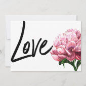 Save the Date, Pink Watercolor Peony Blume Date (Rückseite)