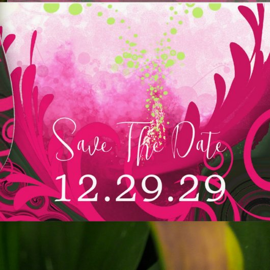 Save the Date Pink Yarrow Cala Lily Postcard Ankündigungspostkarte