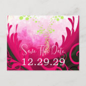 Save the Date Pink Yarrow Cala Lily Postcard Ankündigungspostkarte (Vorderseite)