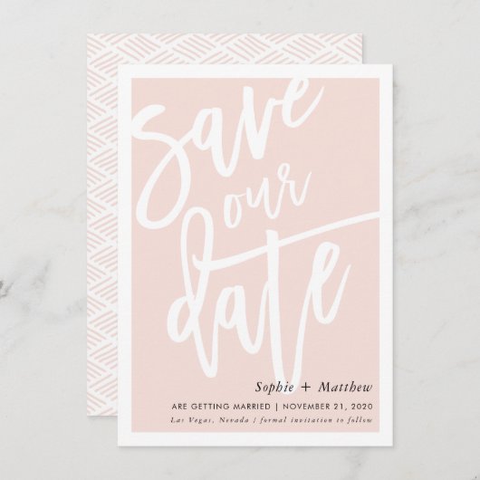 SAVE THE DATE Pinselspitze Einladung (Vorne/Hinten)