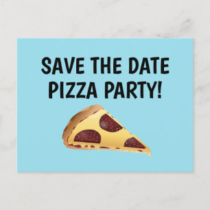 SAVE THE DATE PIZZA-PARTY EINLADUNGEN Postkarten