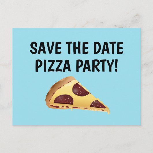 SAVE THE DATE PIZZA-PARTY EINLADUNGEN Postkarten (Vorderseite)