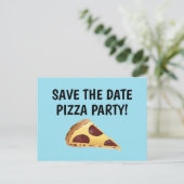 SAVE THE DATE PIZZA-PARTY EINLADUNGEN Postkarten (Stehend Vorderseite)