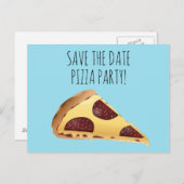 SAVE THE DATE PIZZA-PARTY EINLADUNGEN Postkarten (Vorne/Hinten)