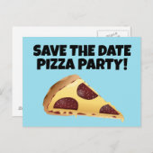 SAVE THE DATE PIZZA-PARTY EINLADUNGEN Postkarten (Vorne/Hinten)