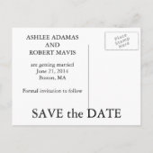 Save the Date Platinum Diamant Ring Cards Ankündigungspostkarte (Rückseite)