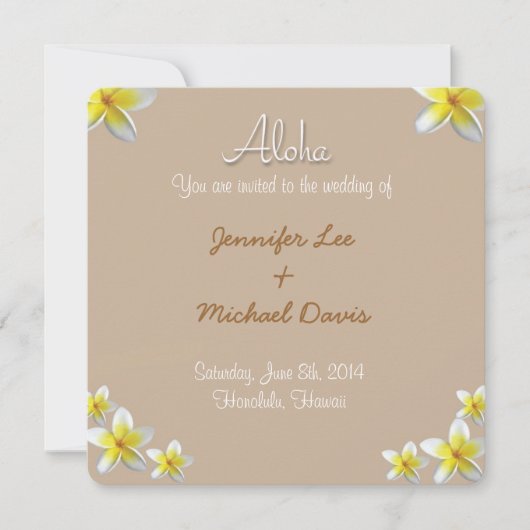 Save the Date Plumeria Design (Vorderseite)