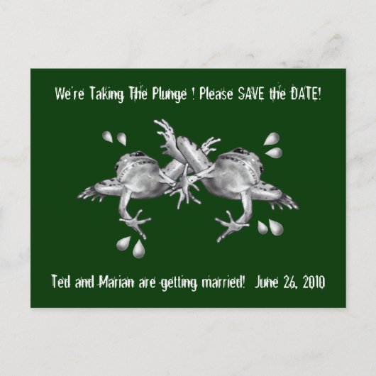 SAVE THE DATE: PLUNGE: FROGS IN PENCIL ANKÜNDIGUNGSPOSTKARTE (Vorderseite)