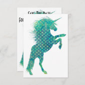Save the Date Polka Dot Blue Unicorn (Vorne/Hinten)