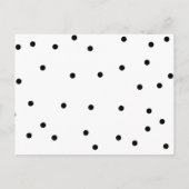 Save the Date Polka Dots Schwarz und Weiß elegant Ankündigungspostkarte (Rückseite)