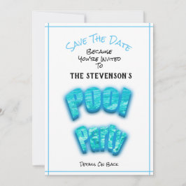 Save the Date Pool Party Geburtstag Einladung Whit