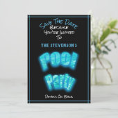 Save the Date Pool Party Geburtstagsparty Einladun (Stehend Vorderseite)