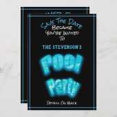 Save the Date Pool Party Geburtstagsparty Einladun (Vorne/Hinten)