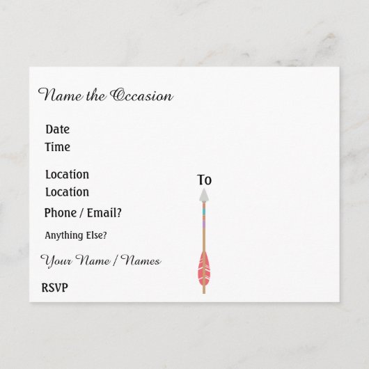 Save the Date Pop Postkarte Einladung (Rückseite)