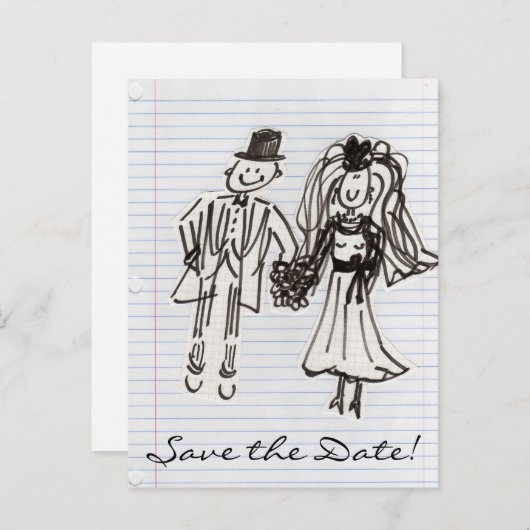 "SAVE THE DATE" POSTCARD ANKÜNDIGUNGSPOSTKARTE (Vorne/Hinten)