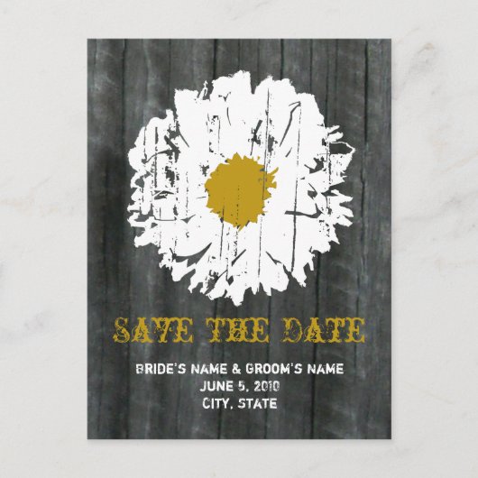 Save the Date Postcard - Barnwood Daisy Ankündigungspostkarte (Vorderseite)