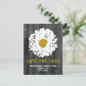Save the Date Postcard - Barnwood Daisy Ankündigungspostkarte (Stehend Vorderseite)