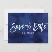 SAVE THE DATE POSTCARD bemalt Marine Aquarell (Vorderseite)