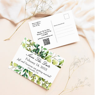 Save the Date Postcard Eukalyptus Greenery Postkarte