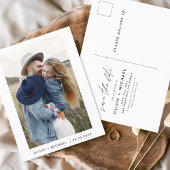 Save the Date Postcard Foto Minimalistisches Skrip Postkarte