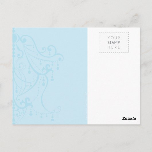 SAVE THE DATE POSTCARD :: Kronleuchter Postkarte (Rückseite)