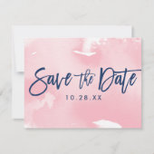 SAVE THE DATE POSTCARD Moderne Marineinfarbietung (Vorderseite)