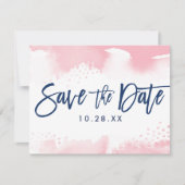 SAVE THE DATE POSTCARD Moderne Marineinfarbietung (Vorderseite)